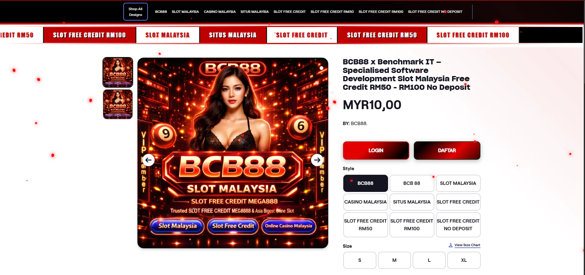 BCB88 Malaysia storefront with login and registration options